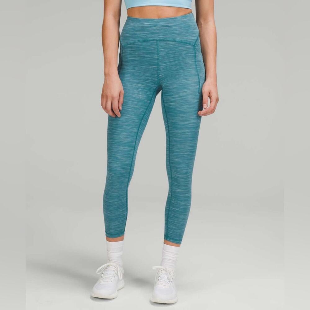 Lululemon Power Thru High-Rise Tight 25" Heathered Capture Blue Size 10
